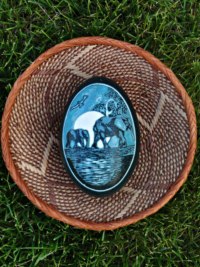 "Secrets of the Serengeti" - An Emu egg hand carved by Linda Oosthuysen