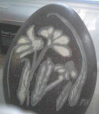 "Touch of Spring" - An Emu egg hand carved by Marsha Hastings