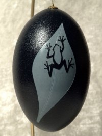 "The Climber" - An Emu egg hand carved by Nicholas A. Poleschuk, Jr.