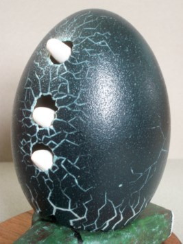 "Hatchling" - An Emu egg carved by Keenan Lampe